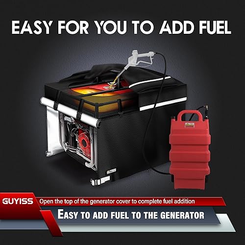Miniatura 2 de GUYISS Una cubierta del generador con un marco de metal de 0.748 in y una parte superior para añadir combustible. Mide 38 "Lx28" Wx30" H, no es