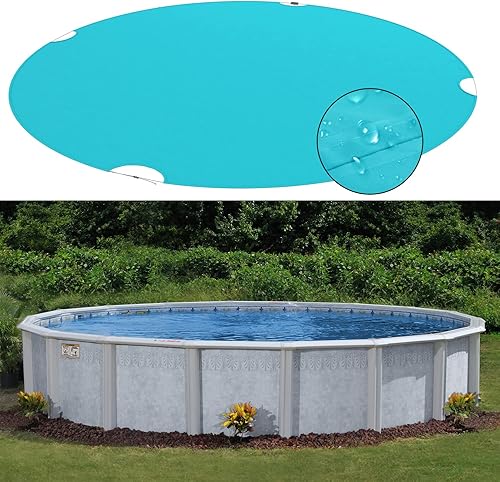 Miniatura 7 de TANG Cubiertas redondas de 11 pies para piscina redonda de 8 pies sobre el suelo, cubiertas impermeables de invierno, cuerda de alambre con
