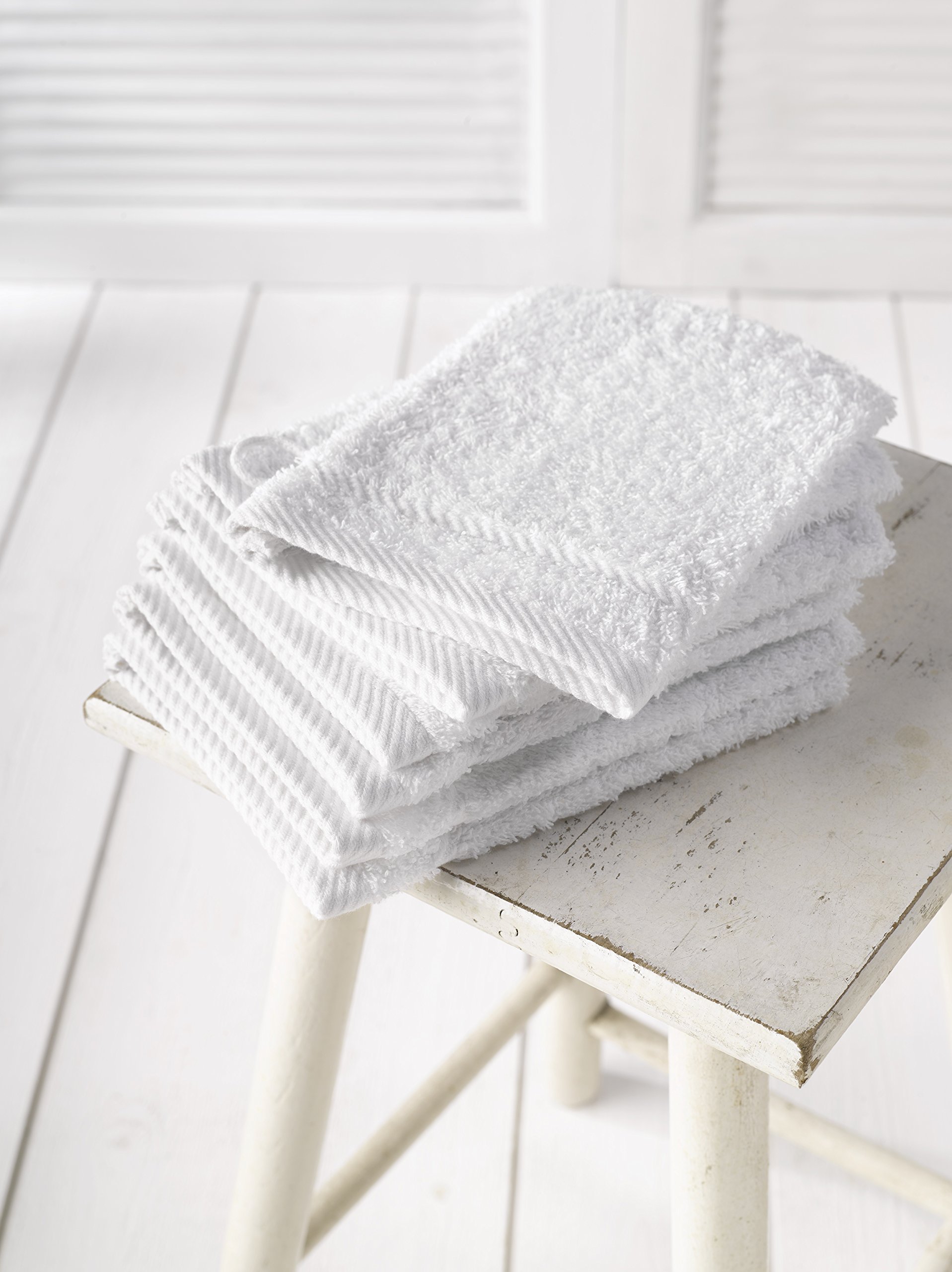 De Witte Lietaer 194838 Lote de 6 Manoplas de baño Algodón Blanco 15 x 22 cm