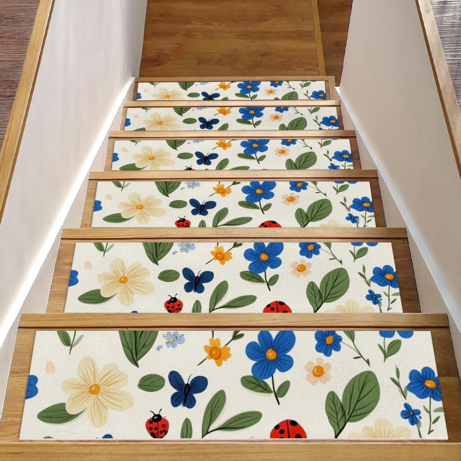 Tapis d'escalier antidérapants motif fleurs : protégez vos enfants et animaux aimés