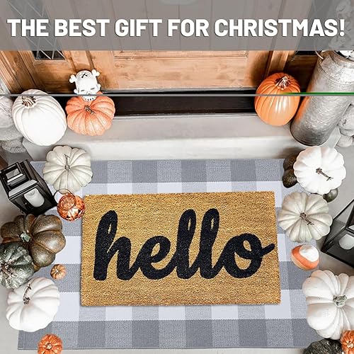 Miniatura 297 de IOHOUZE - Tapete a cuadros estilo búfalo de 5 x 8 pies para interiores y exteriores, lavable, para sala, tapete de bienvenida primavera-verano