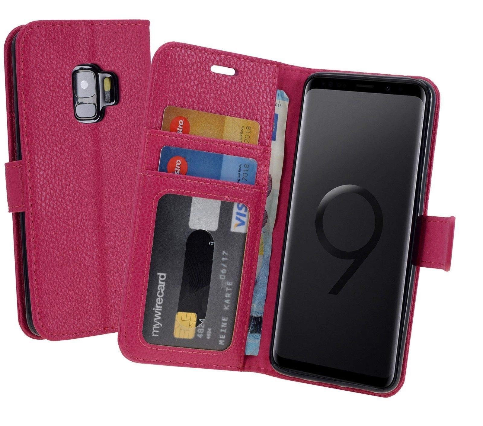 Favory Book-Style Case Compatible with Samsung Galaxy S10e Protective Flip Case Cover Bumper Case Wallet (with Stand Function and Card Slot) in Pink