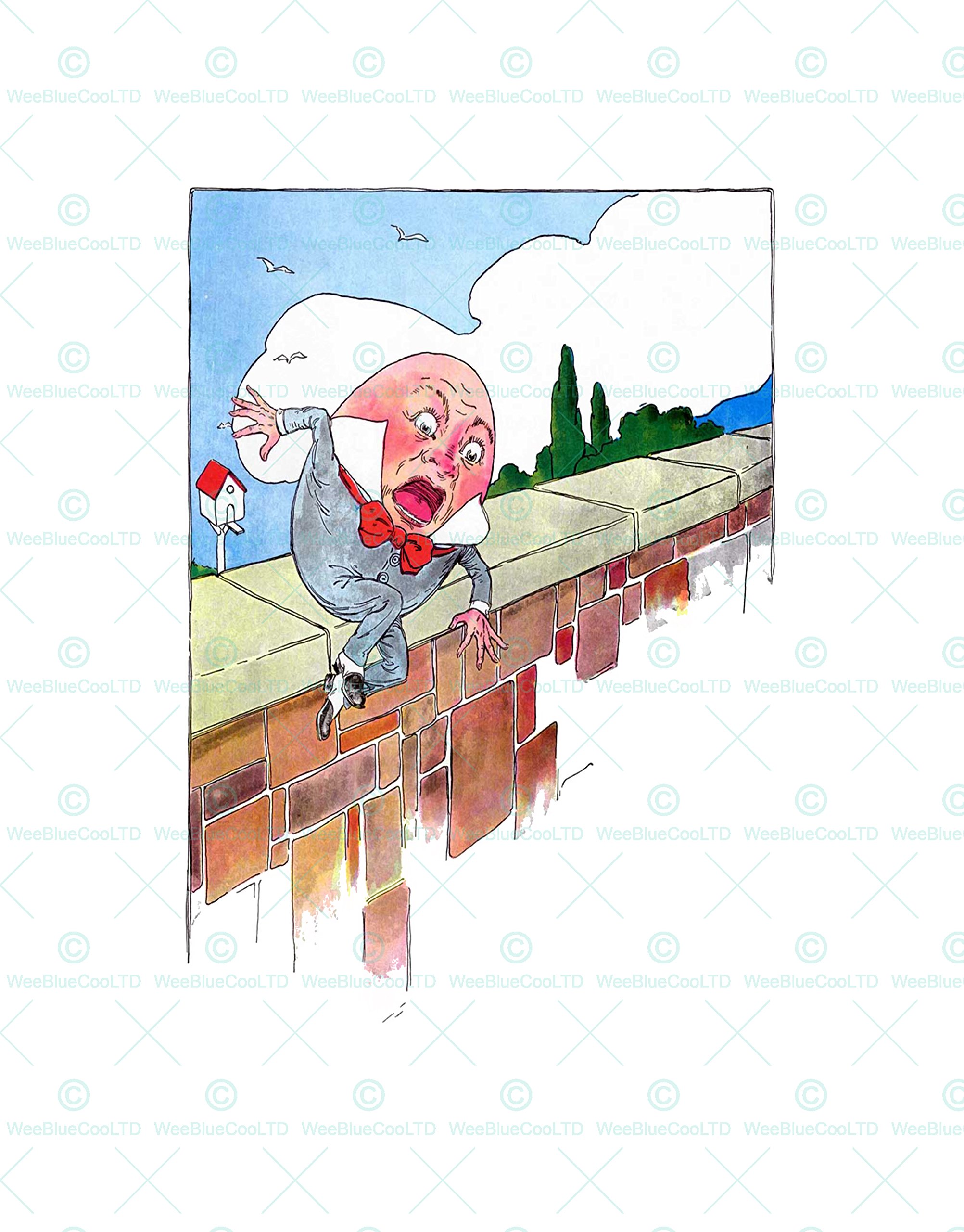 Wee Blue Coo Kids Humpty Dumpty Rhyme Picture Wall Wall Art Print