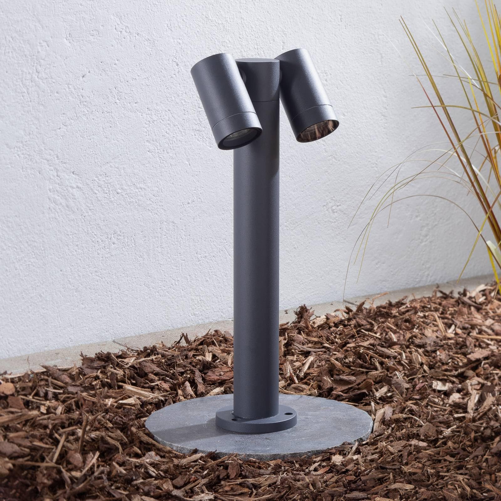 Lámpara para exterior Tulimar (Moderno) en Negro hecho de Aluminio (2 llamas, GU10) iluminación senderos baliza farola