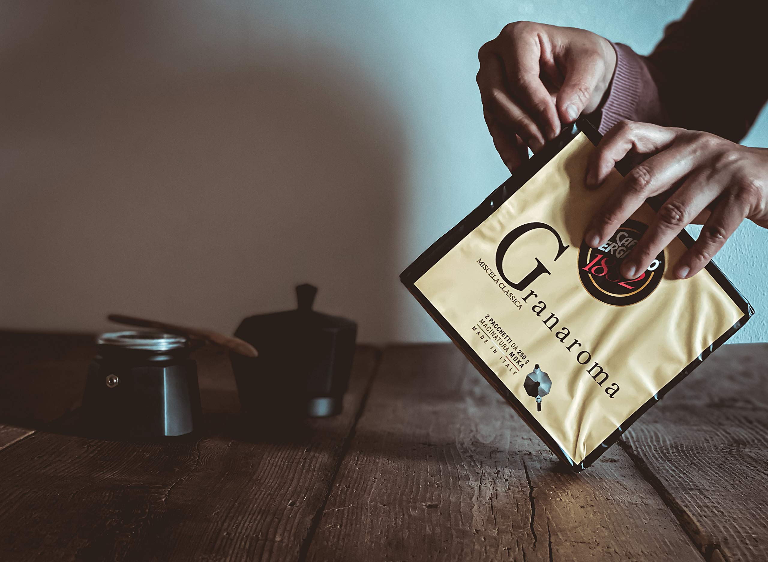 Caffè Vergnano 1882 Miscela Classica Caffè Macinato Granaroma, 2 x 250g (Confezione da 5)
