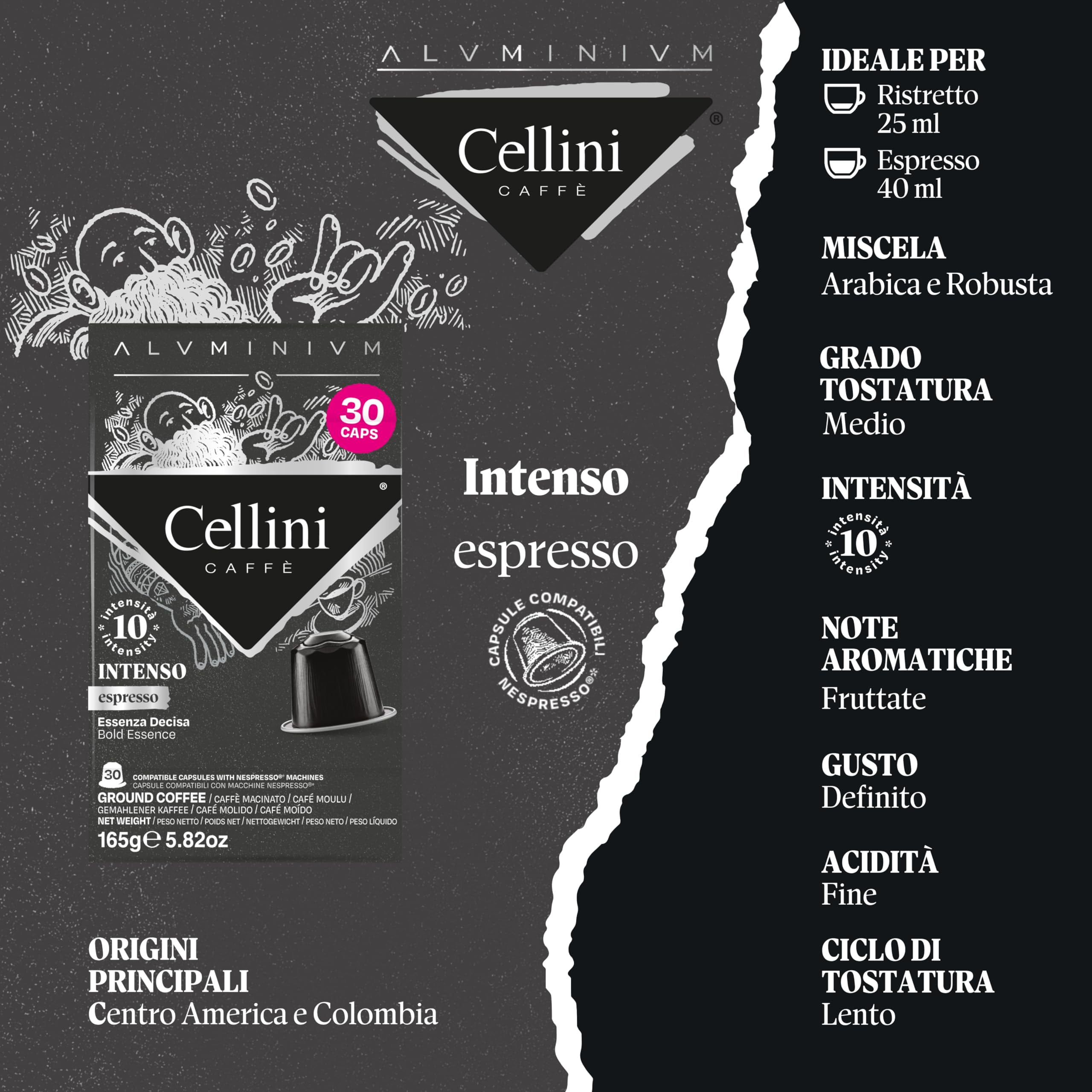 Caffè Cellini Capsule Alluminio Compatibili con Nespresso* - Aluminium Kit Degustazione 120pz