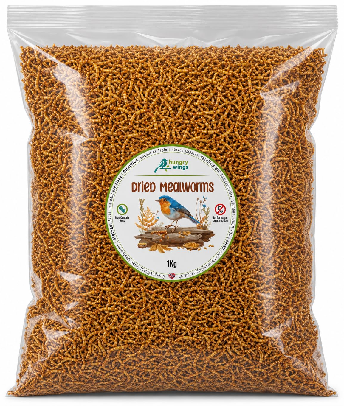 Wild Bird Food (1kg, Dried Mealworms)