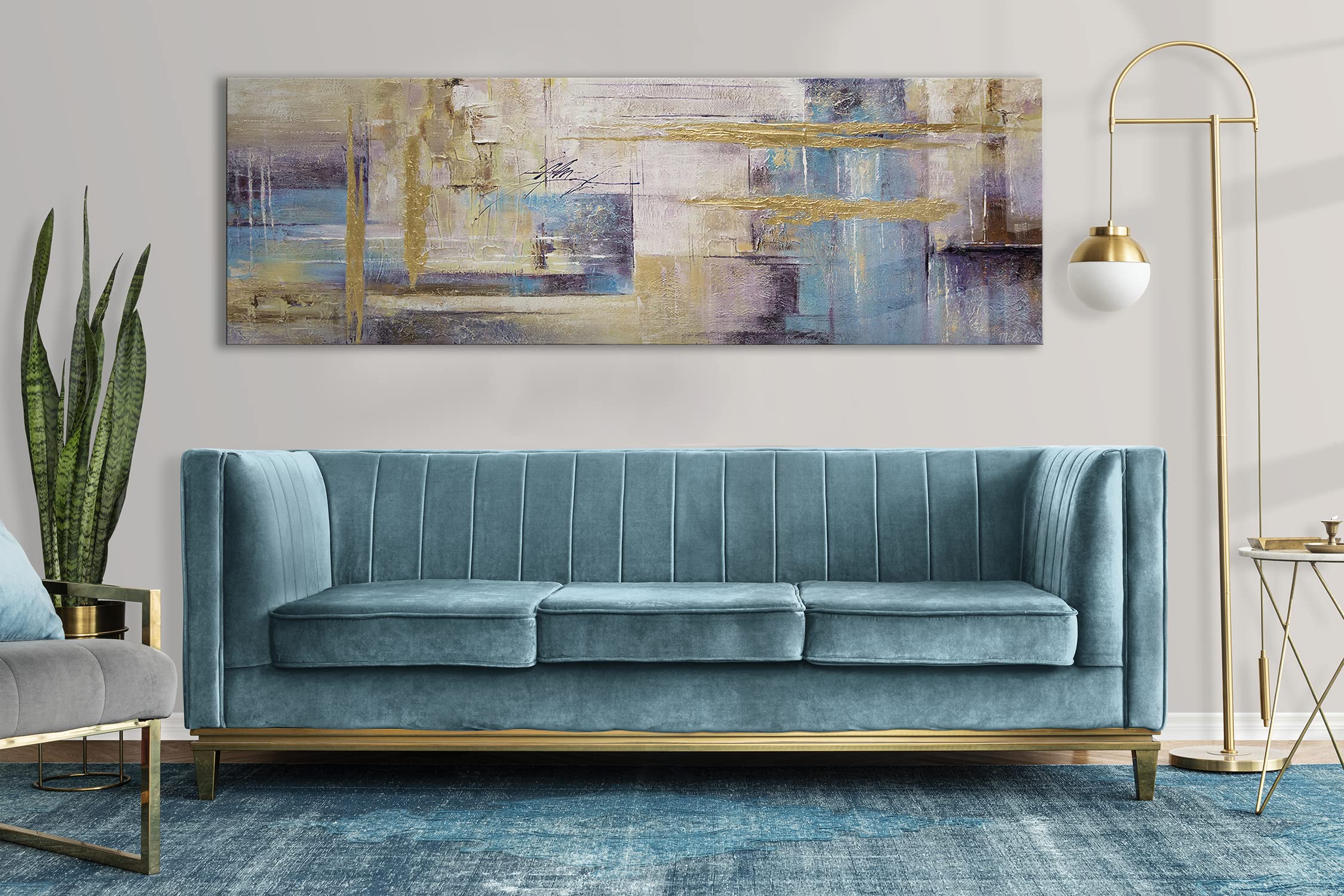 YS Quadro dipinto a mano «Il tempo» | Quadri moderni su tela per l'interno Art Quadri soggiorno dipinti a mano | Immagine dipinta a mano | Pittura dipinta a mano