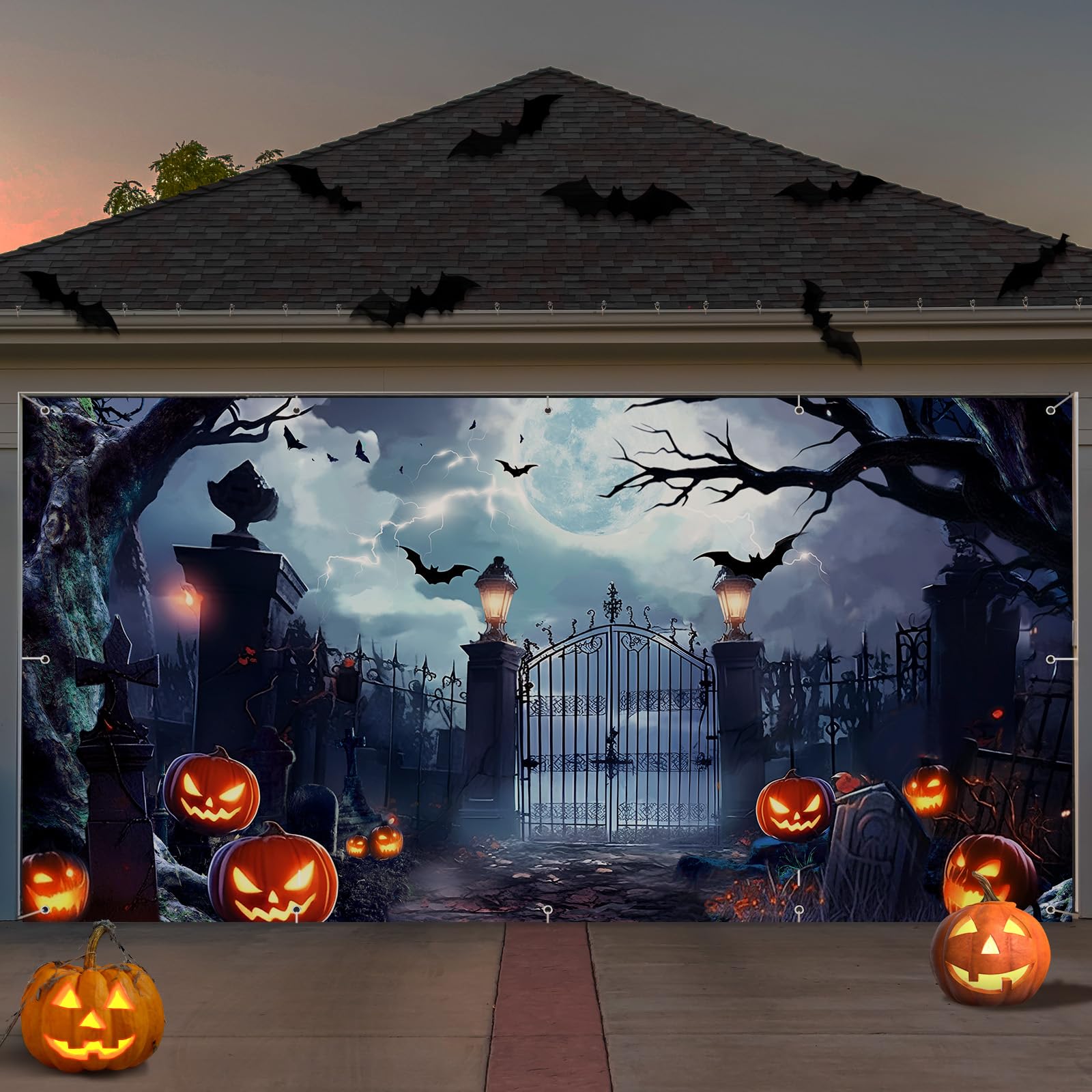 Aazon.co: Halloween Garage Door Decorations Banner, Large Cat Halloween Door Cover For Double Aazon.co: Halloween Garage Door Decorations Banner, Large Cat Halloween Door Cover For Double