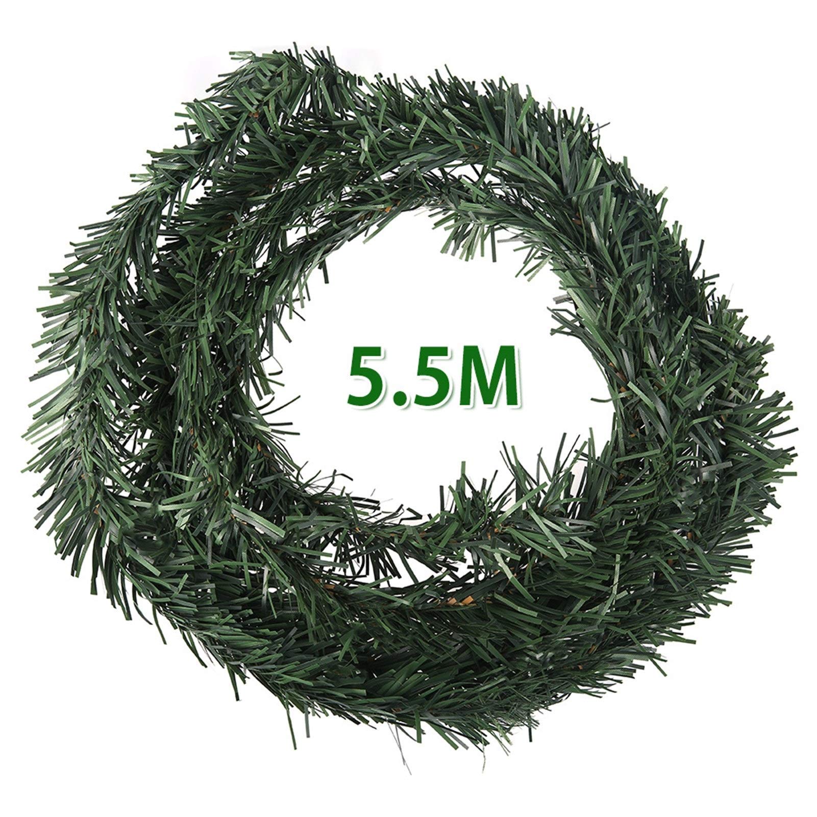 Guirlande de Noël 5,5m vigne verte artificielle pour décoration maison