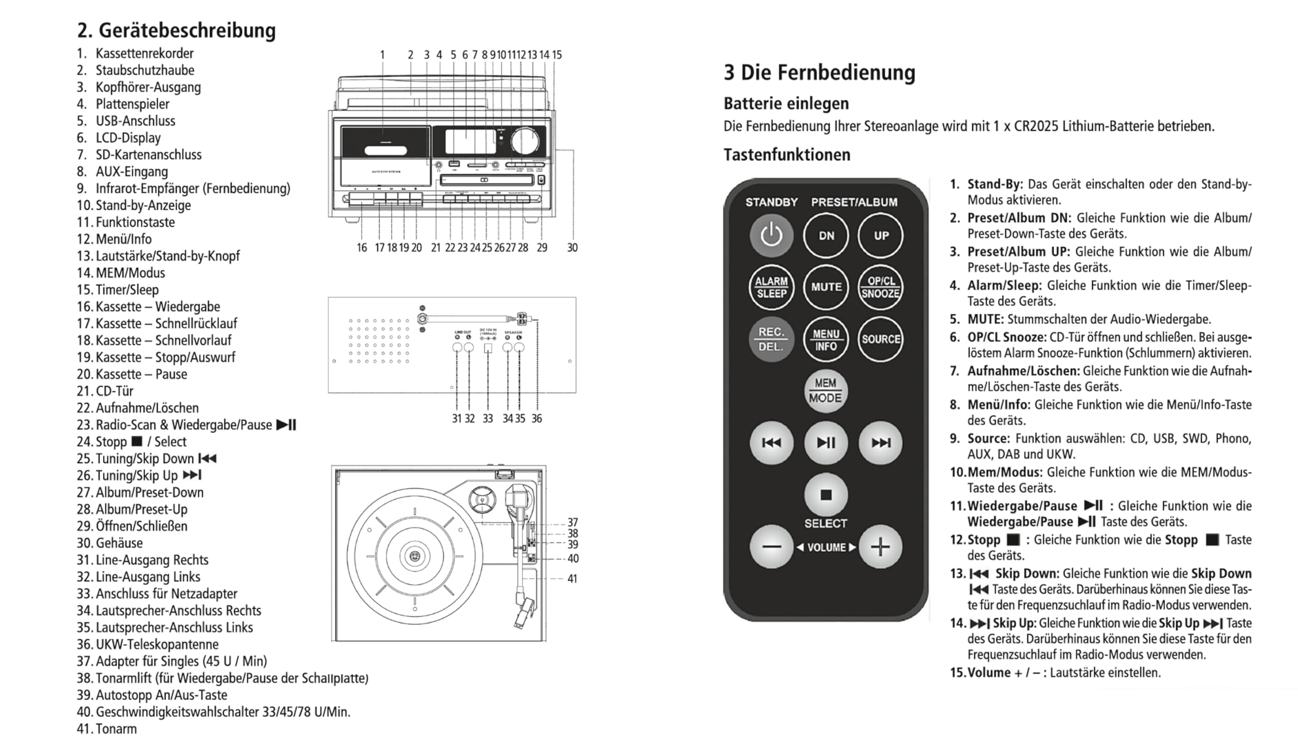 Die NEWTRO Kompaktanlage ist eine vielseitige Musikanlage mit Plattenspieler, DAB+/FM-Radio, Kassettendeck, CD-Player, MP3 & AUX Unterstützung, Musikbox mit Stereo-Lautsprechern und Aufnahmefunktion