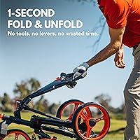 Vista 3 de Carrito de golf plegable de 4 ruedas, freno de pie, ¡un segundo para abrir y cerrar!