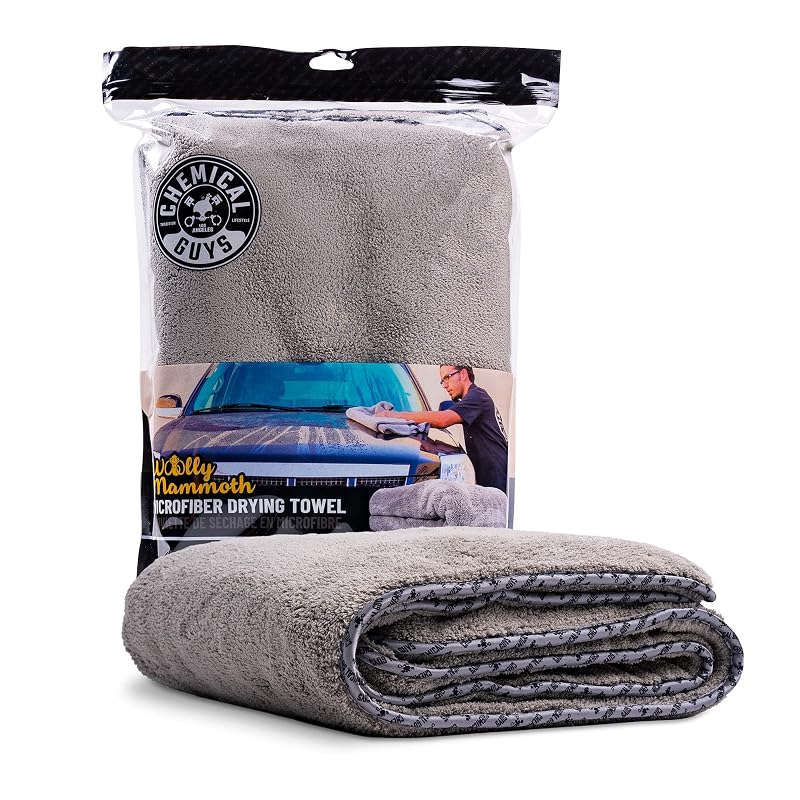 Chemical Guys Woolly Mammoth Toalha de Microfibra para Secagem Automotiva 91,4 x 63,5 cm MIC1995, Cinza