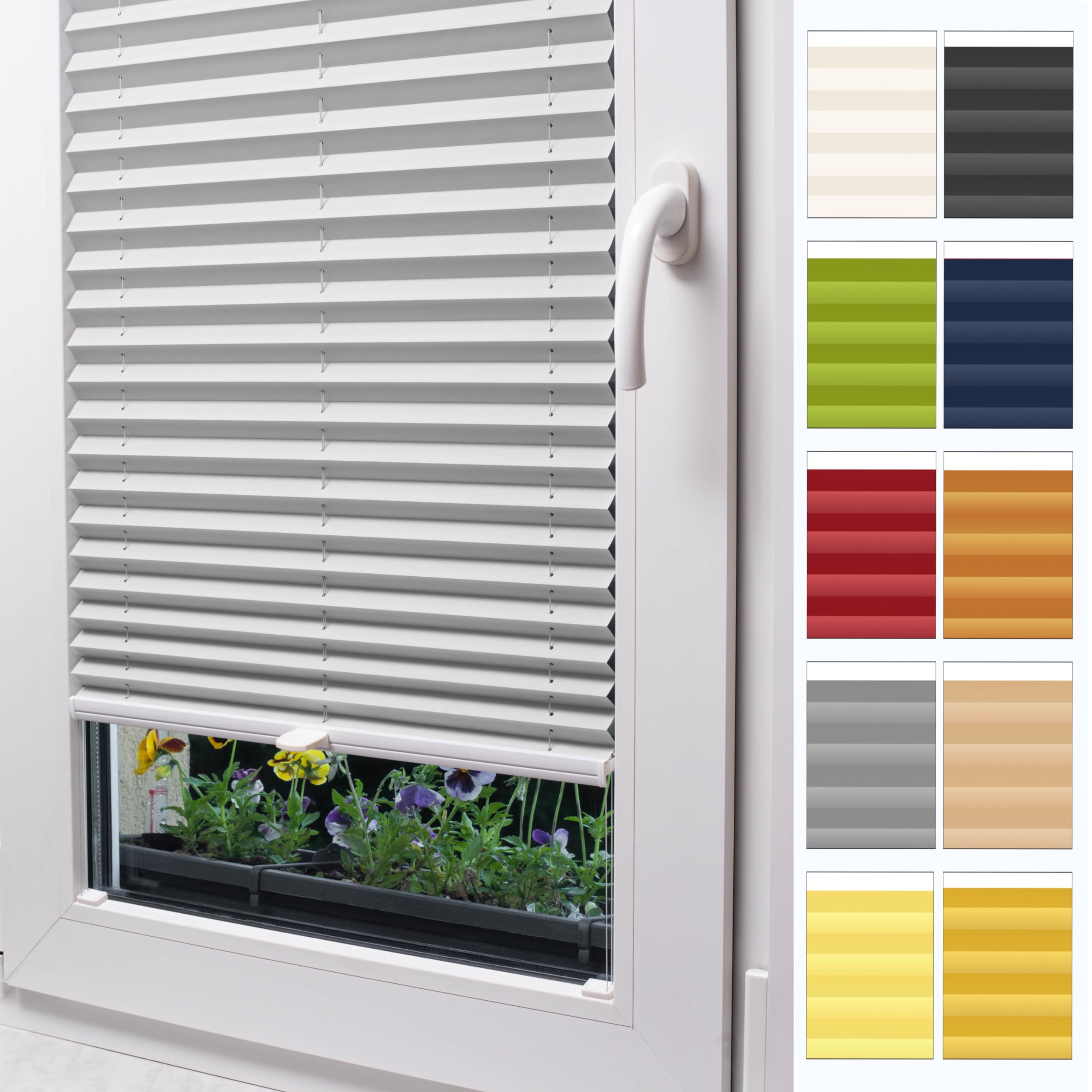 Tenda Plissettata Opaca Su Misura - Blackout 100%, Foratura Per Vetrocamera, 5 Colori, Per Finestre 30-129cm X 50-149cm - Foto 1