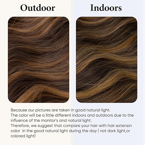 Miniatura 3 de SARLA Extensión de cabello con alambre invisible con clips, clip sintético corto en onda de playa para mujer, tamaño ajustable, 16 pulgadas, marrón