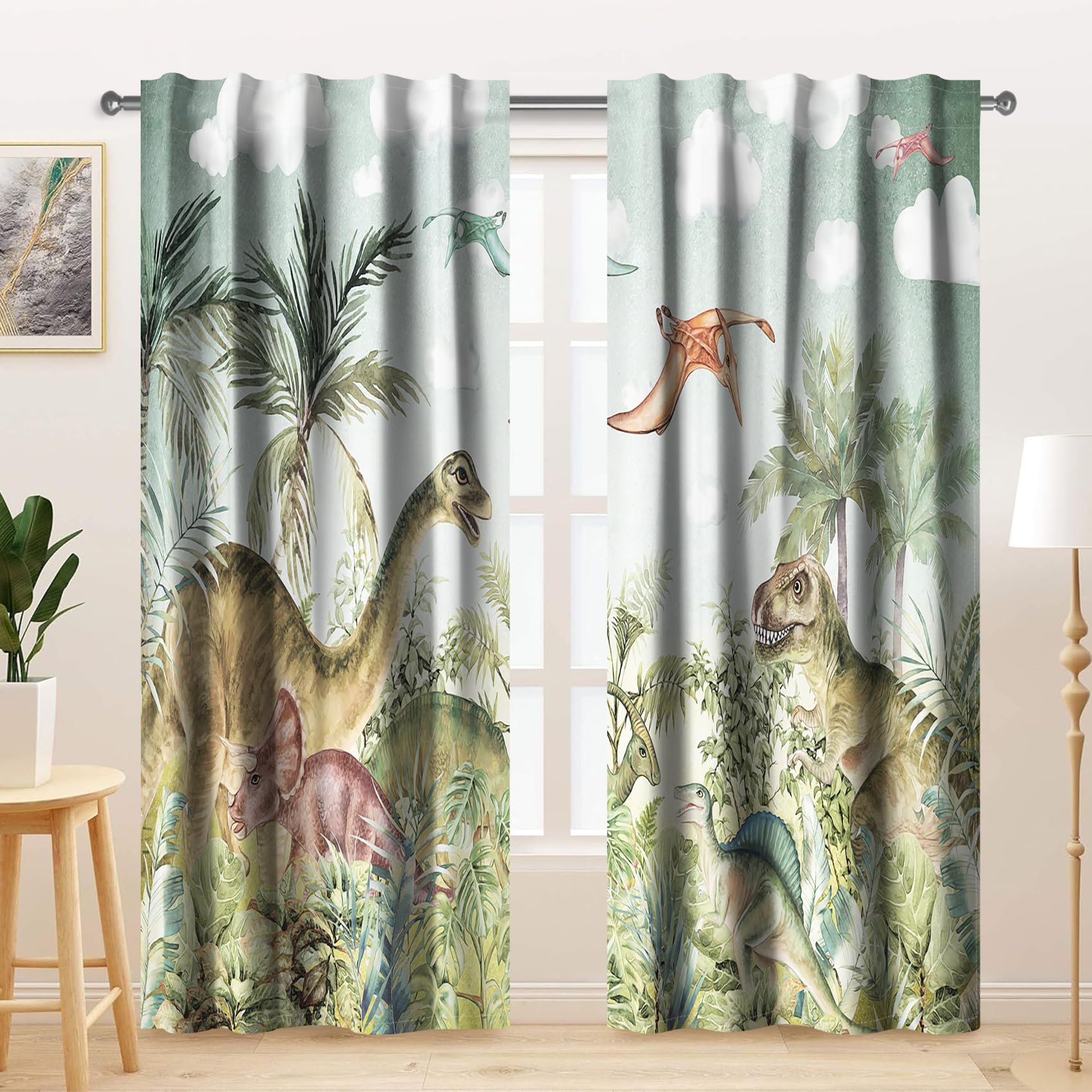 Kzzfqxb 117x183cm Cartoon Curtains 2 Panels - Image 2