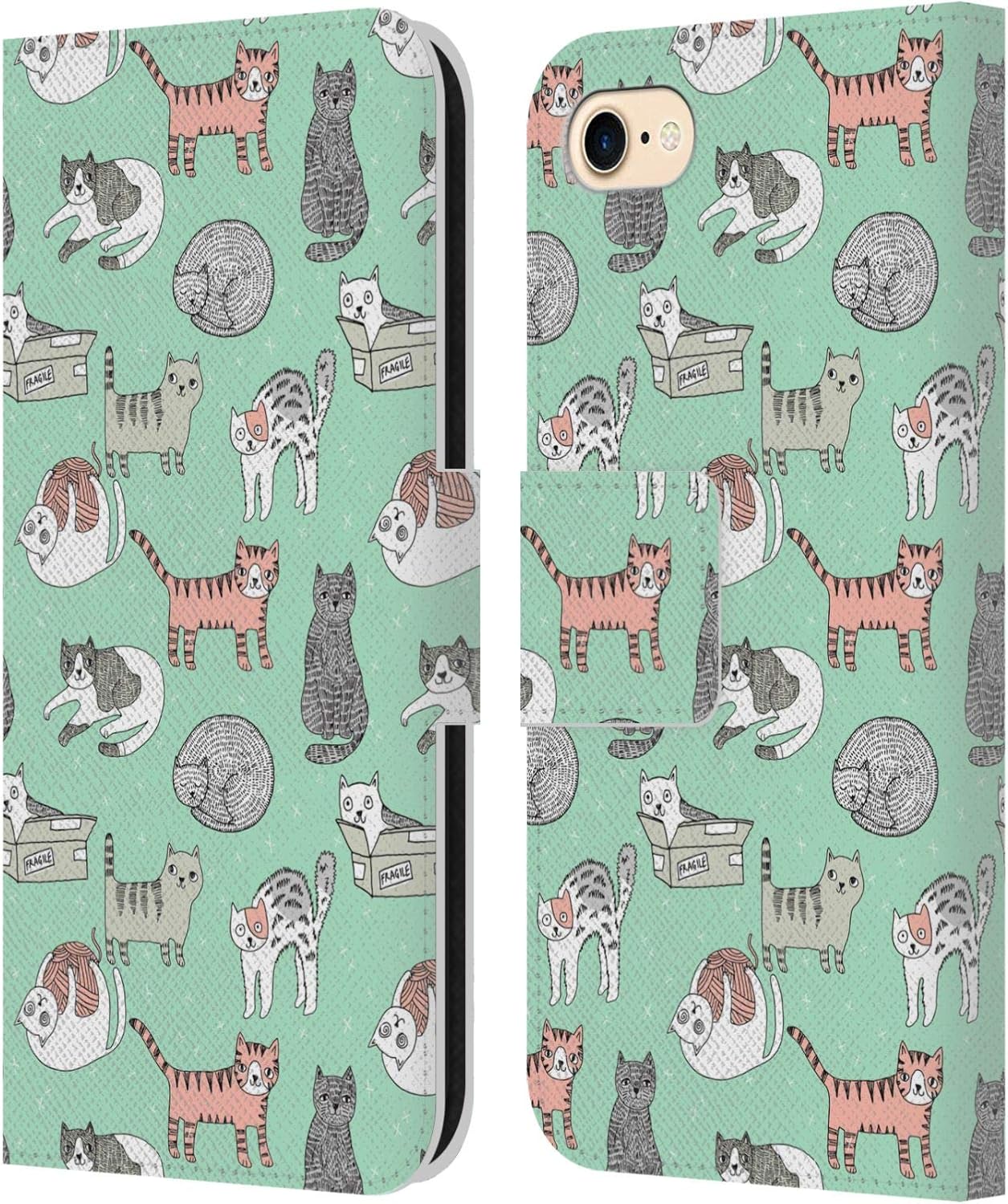 Head Case Designs Officially Licensed Andrea Lauren Design Goats Animals Leather Wallet Case Compatible with Apple iPhone 7/8 / SE 2020 & 2022