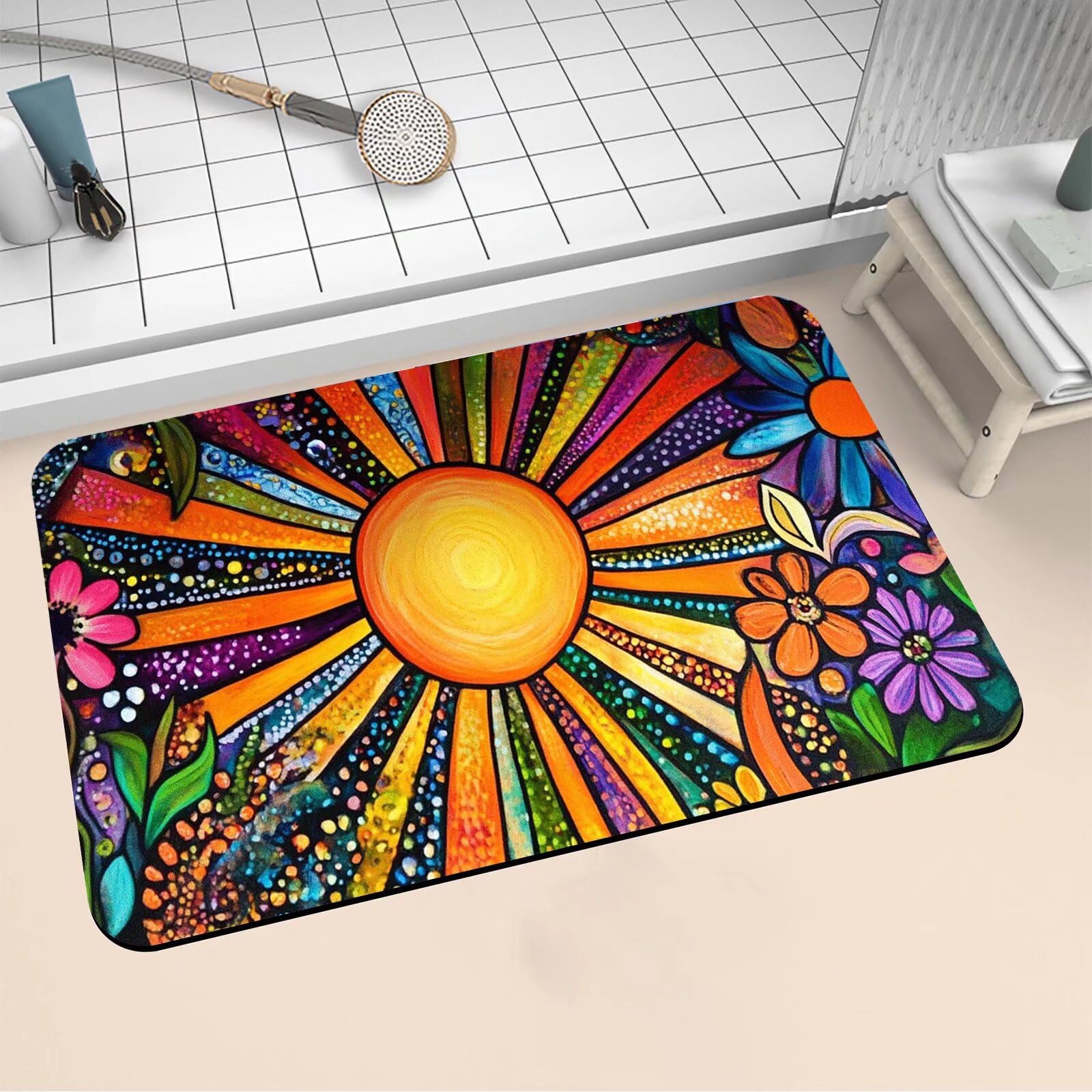 Tapis de bain diatomite antidérapant 50x80cm pour éviter les glissades et sols mouillés