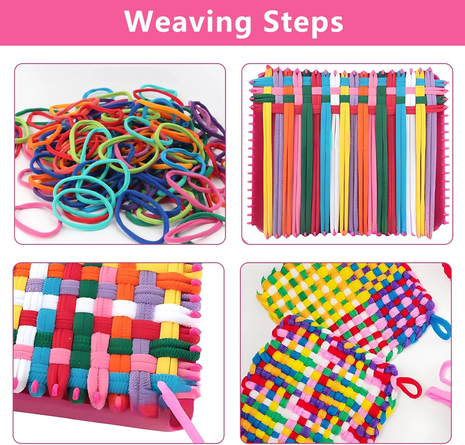 Sidasion 800 PCS Weaving Loom Loops Kit,Multiple Color Potholder 7 inch Durable Pastel DIY Crafts Projects for Adults, Flexible Colorful Loops, Ideal Gift(8 Pastel)