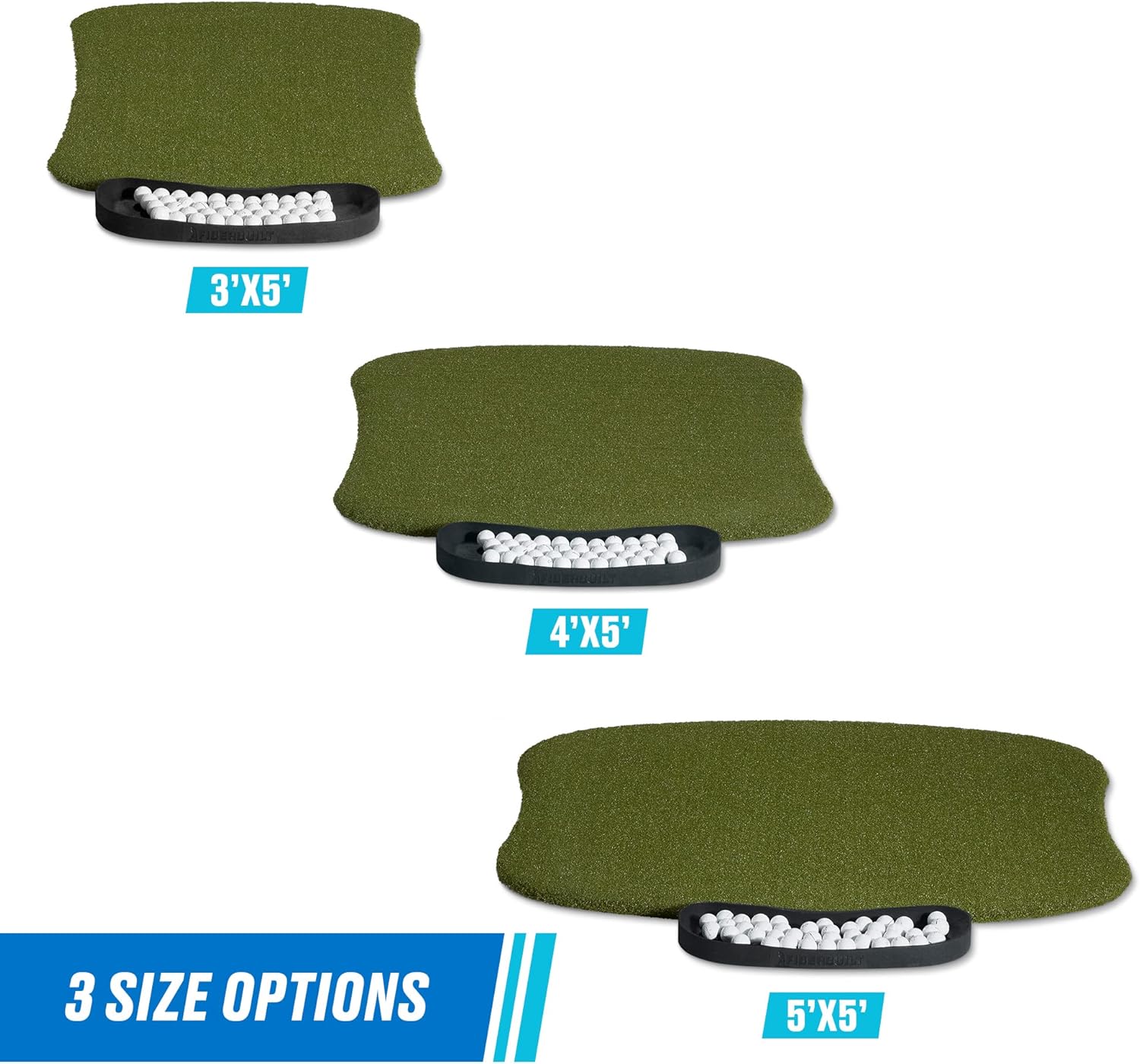 Buy Fiberbuilt Golf Hourglass Hitting Mat Premium Indoor / Outdoor