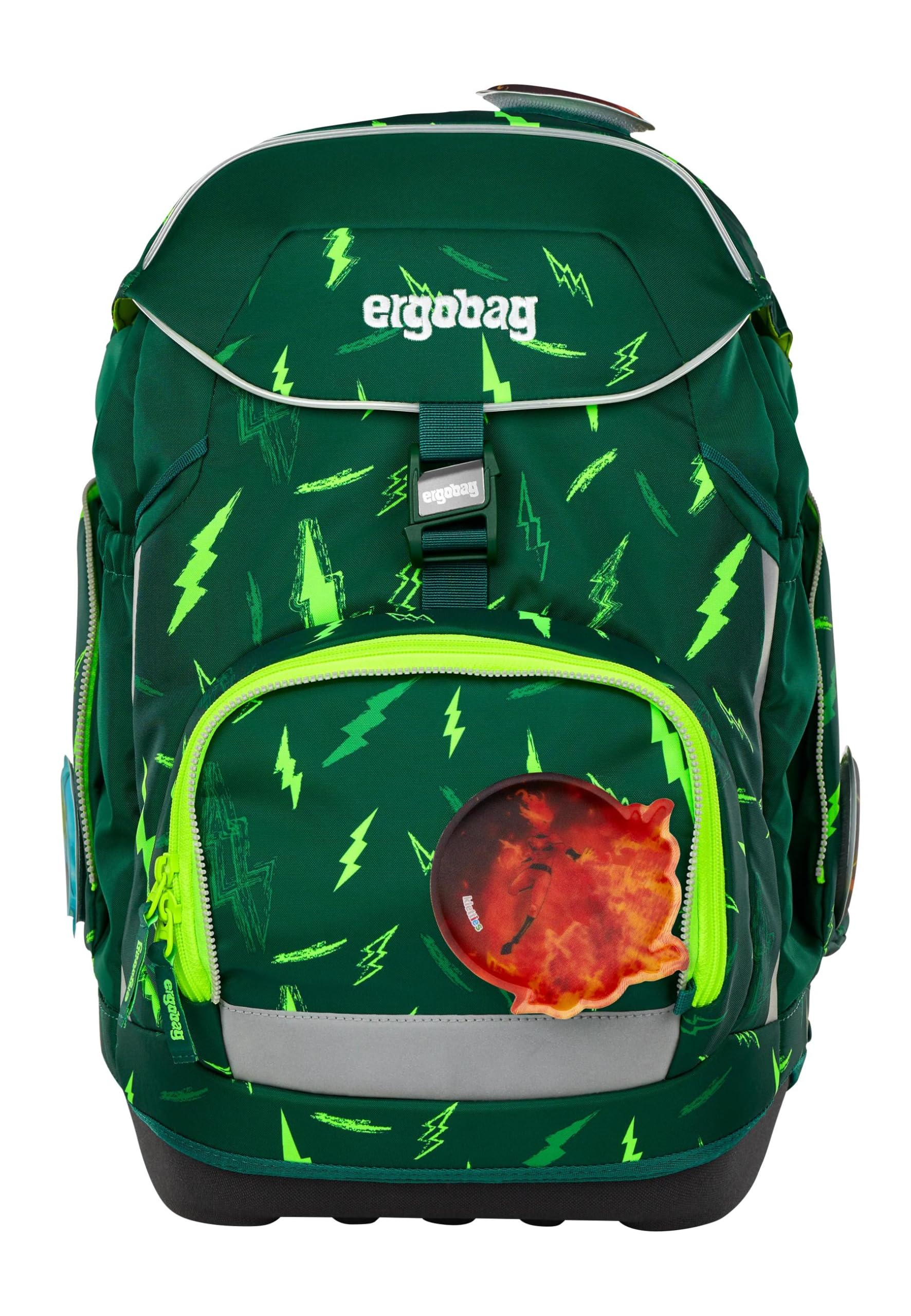 ergobag Schulranzen-Set Pack Set Bundle Bärtastisch - Grün | Ergonomischer Schulrucksack flexibel, 7-teiliges Set für die 1. Klasse Grundschule, für Mädchen und Jungen, AW25/26