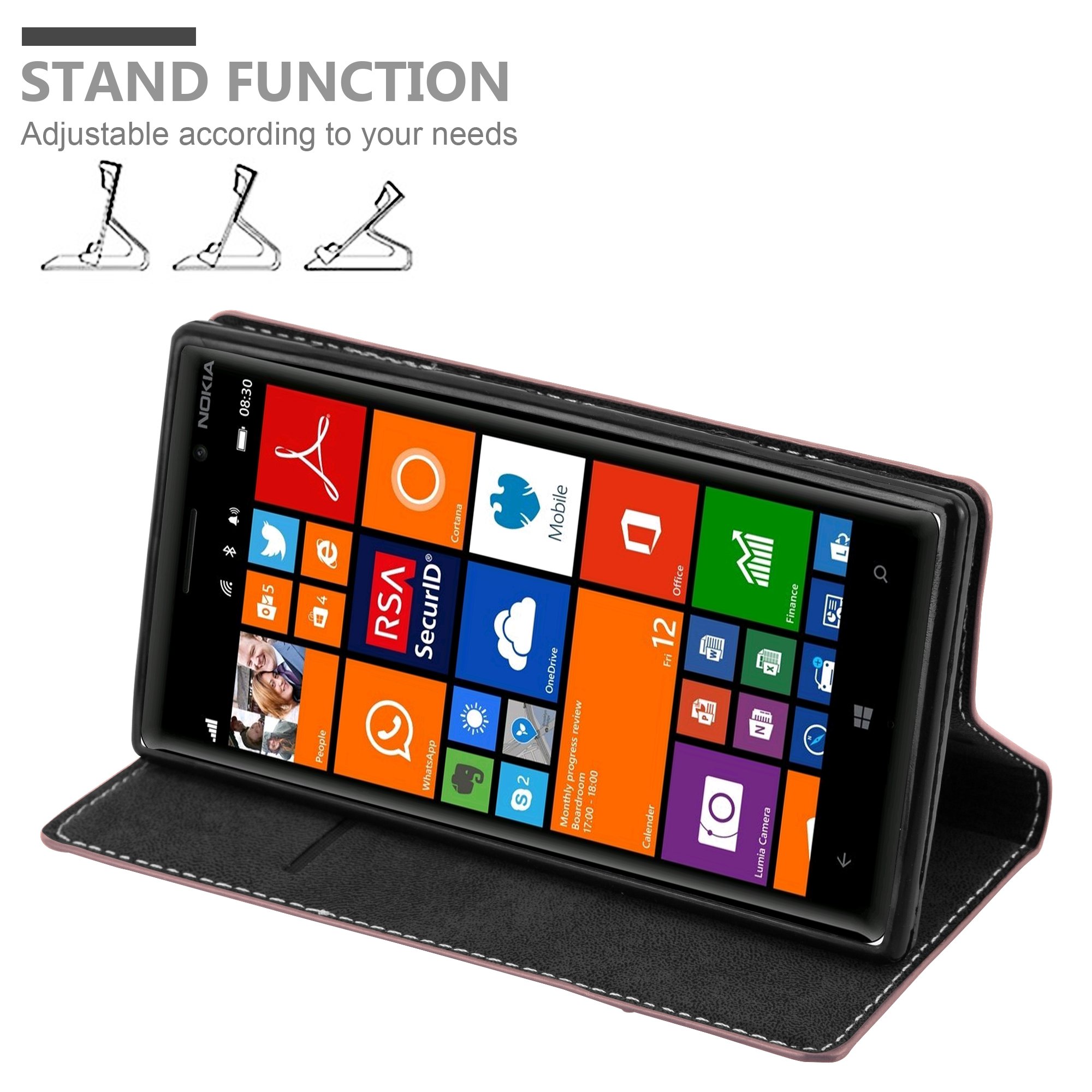 Cadorabo Custodia Libro per Nokia Lumia 830 in BRUNO CAFÉ - con Vani di Carte, Funzione Stand e Chiusura Magnetica - Portafoglio Cover Case Wallet Book Etui Protezione