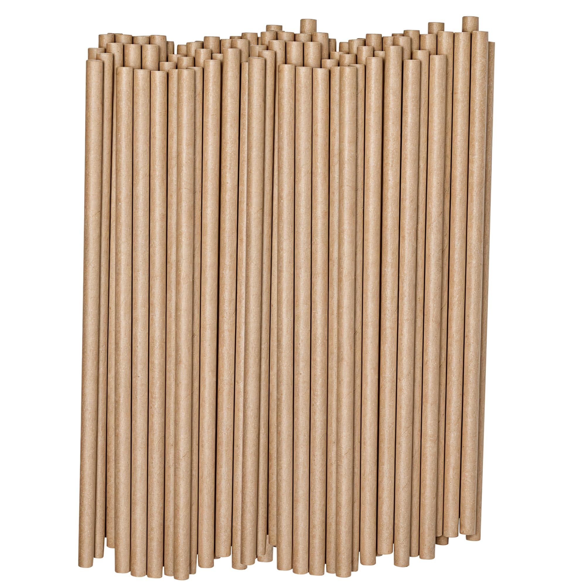 WedDecor Paper Drinking Straws – 100% Compostable & Food-Safe – Durable 3-Ply Eco-Consious Straws in Solid Colours - Brown for Weddings, Restaurants & Events, 250pcs