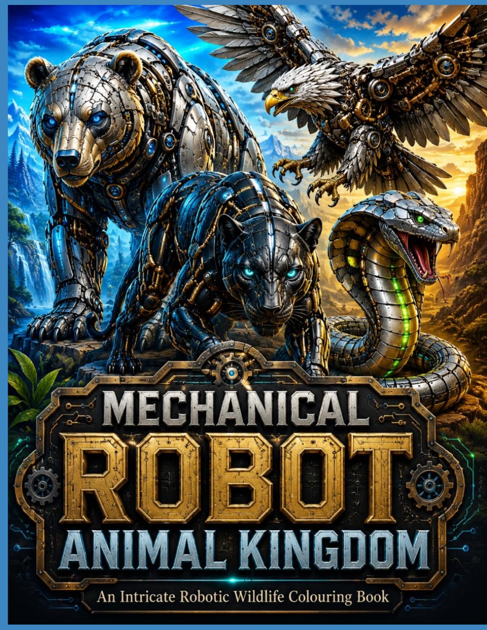 MECHANICAL ROBOT ANIMAL KINGDOM: An Intricate Robotic Wildlife Colouring Book