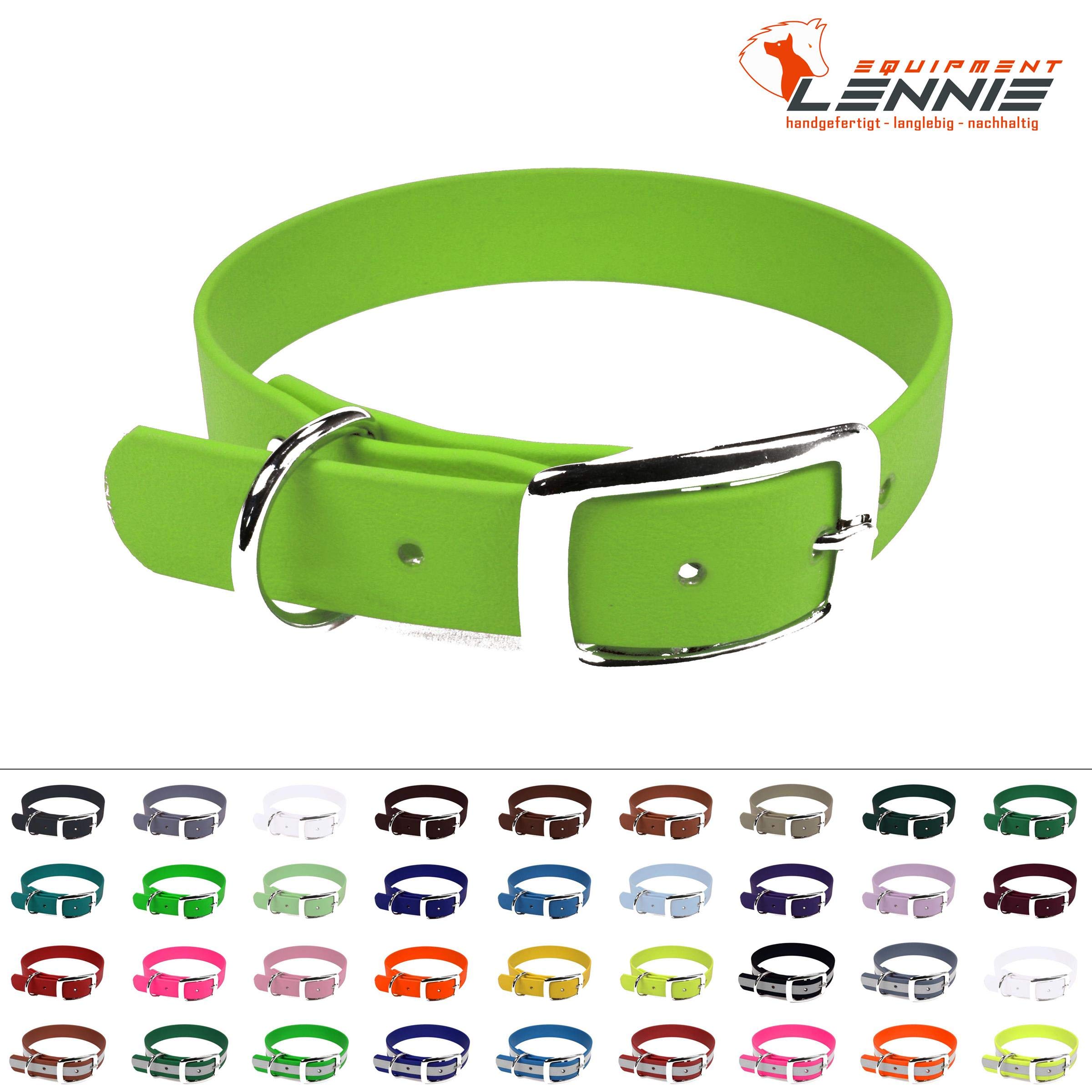 Bio-leine Biothane Hundehalsband Mit Dornschnalle – Neongrün, Halsumfang 50-60 Cm, Wasserabweisend