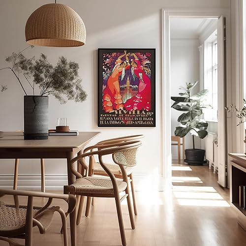 Miniatura 5 de Poster Master Póster de viaje vintage, impresión retro de Sevilla, arte de feria de primavera, arte de bailarines flamencos, regalo para ella,