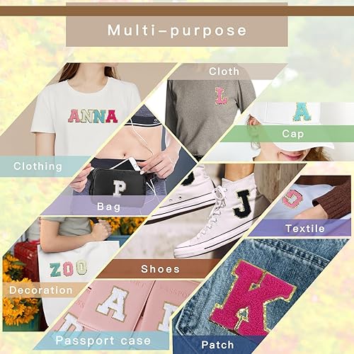 Miniatura 6 de Aganmi Parches de letras de transferencia termo-adhesivas de 2 pulgadas, parches de letras universitarias de 2 pulgadas para ropa, camisas,