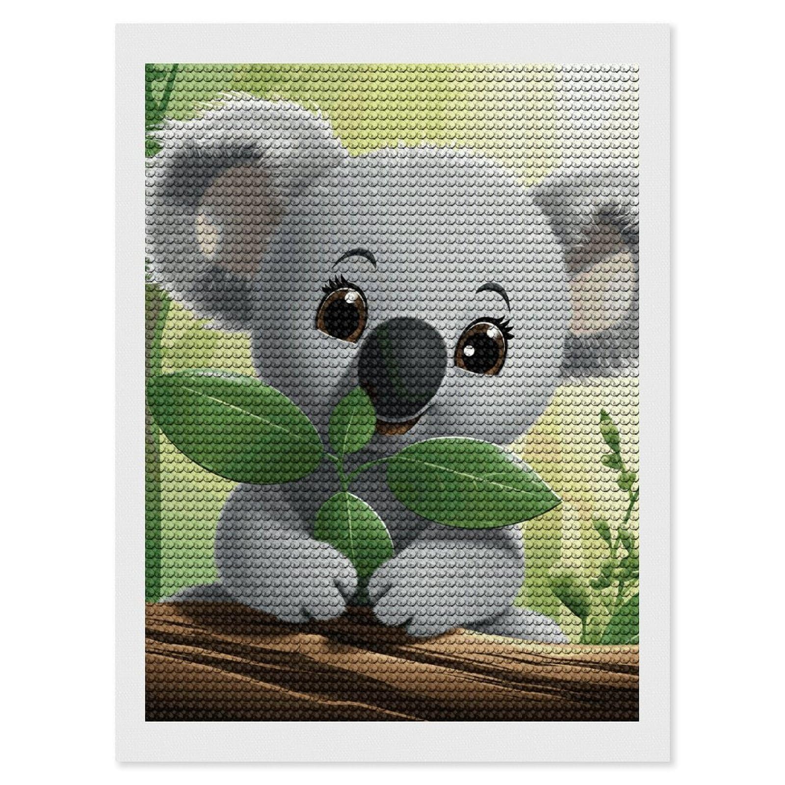 DWVTSLH Koala Diamond Painting Kits for Adults, Personalized Diamond Photo Art Full Drill, DIY 5D Diamond Art Painting Kits for Beginners, Home Wall Decor 12"x16"
