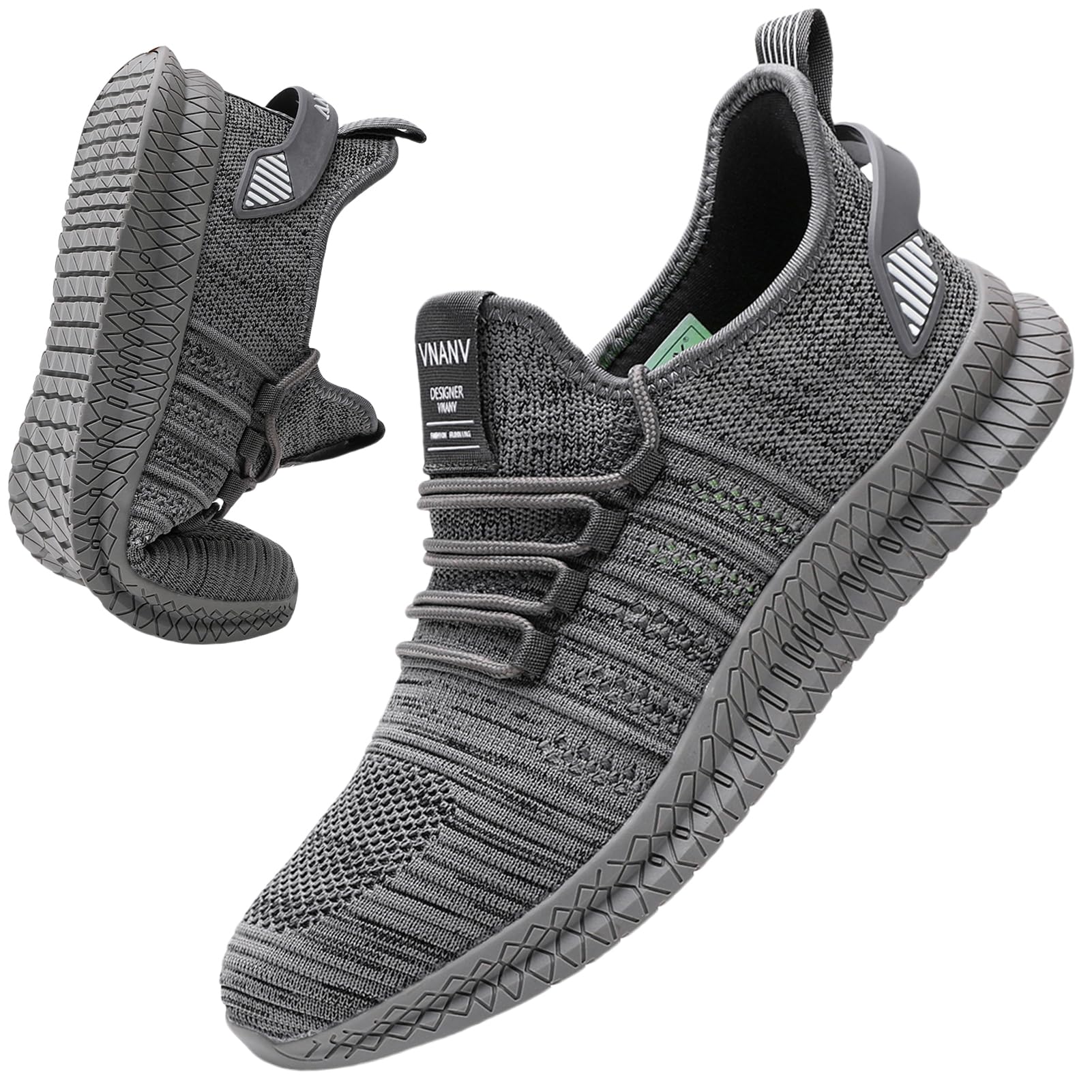 VNANV Mens Slip On Walking Shoes Lightweight Breathable Non Slip Running Comfortable Gym Tennis Athletic Fashion Sneakers Men