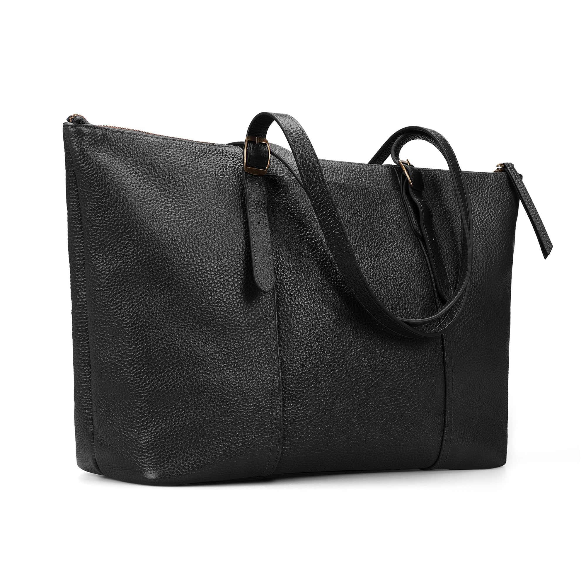 befen Genuine Leather Tote Bag for Women Large Work Tote Purse with Zipper Leather Shoulder Handbags with Adjustable Strap