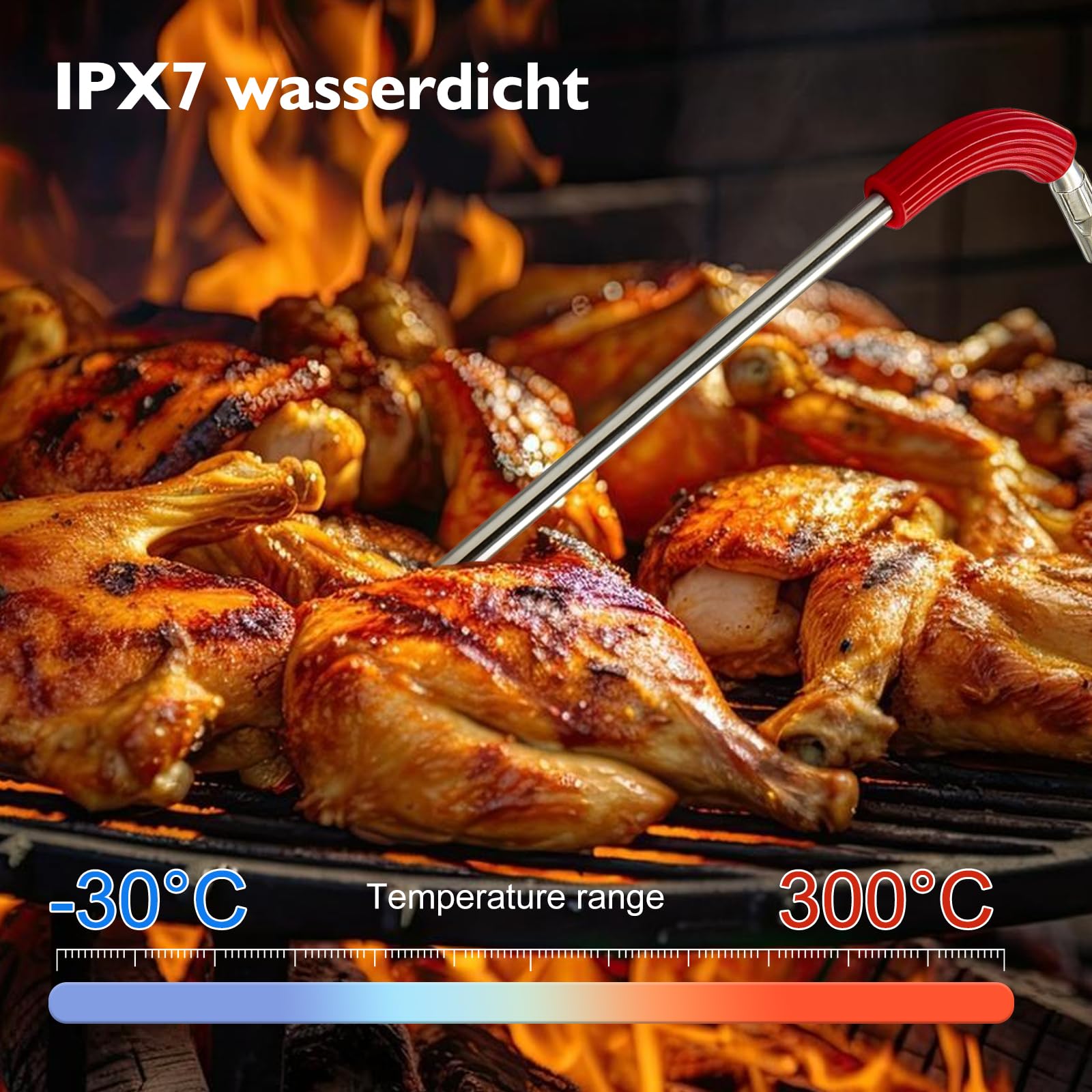 4 pezzi di sonda di ricambio per griglia compatibile con Weber, sonda di precisione per griglia a carne (da -30 °C a 300°C), sonda di ricambio per termometro da carne, termometro per griglia