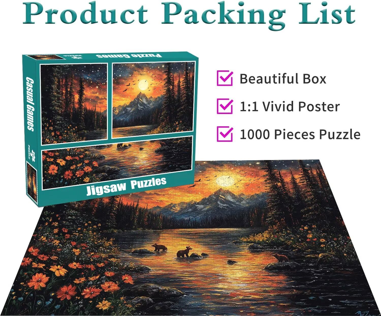 Mond Puzzle für Erwachsene Kinder Anspruchsvoll 5000 Teile Impossible Klassische Puzzles Schwer Sternenhimmel ab 8 9 10 Jahre für Mädchen Jungen Jigsaw Kunst Educa, für Geschenke 105x156cm t-995