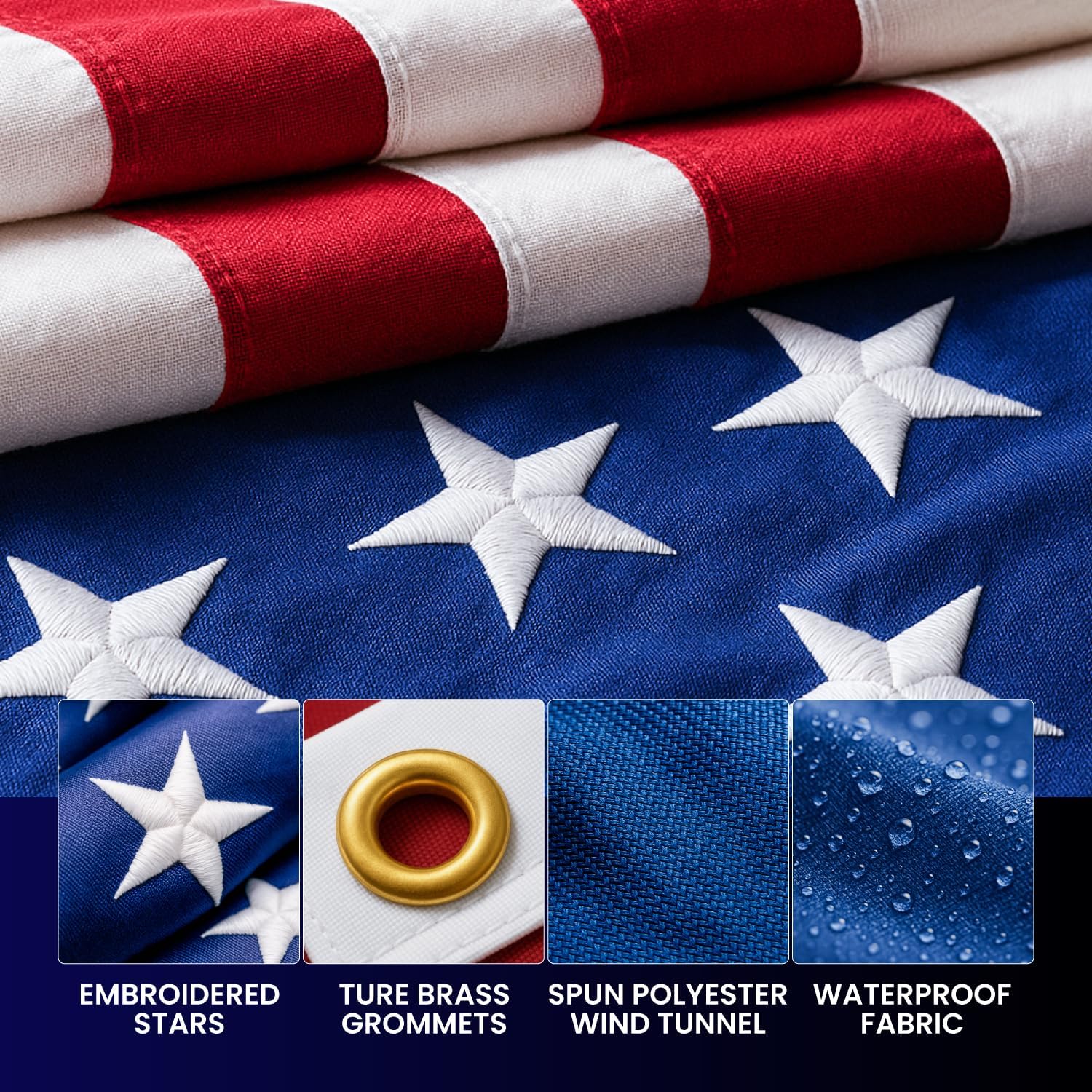 Heavy Duty Flag Pole 25FT, 12 Gauge Extra Thick Aluminum Flagpole, Residential Flag Poles for Outside House, with 3x5 American Flag for Residential or Commercial Use, Black - Image 7