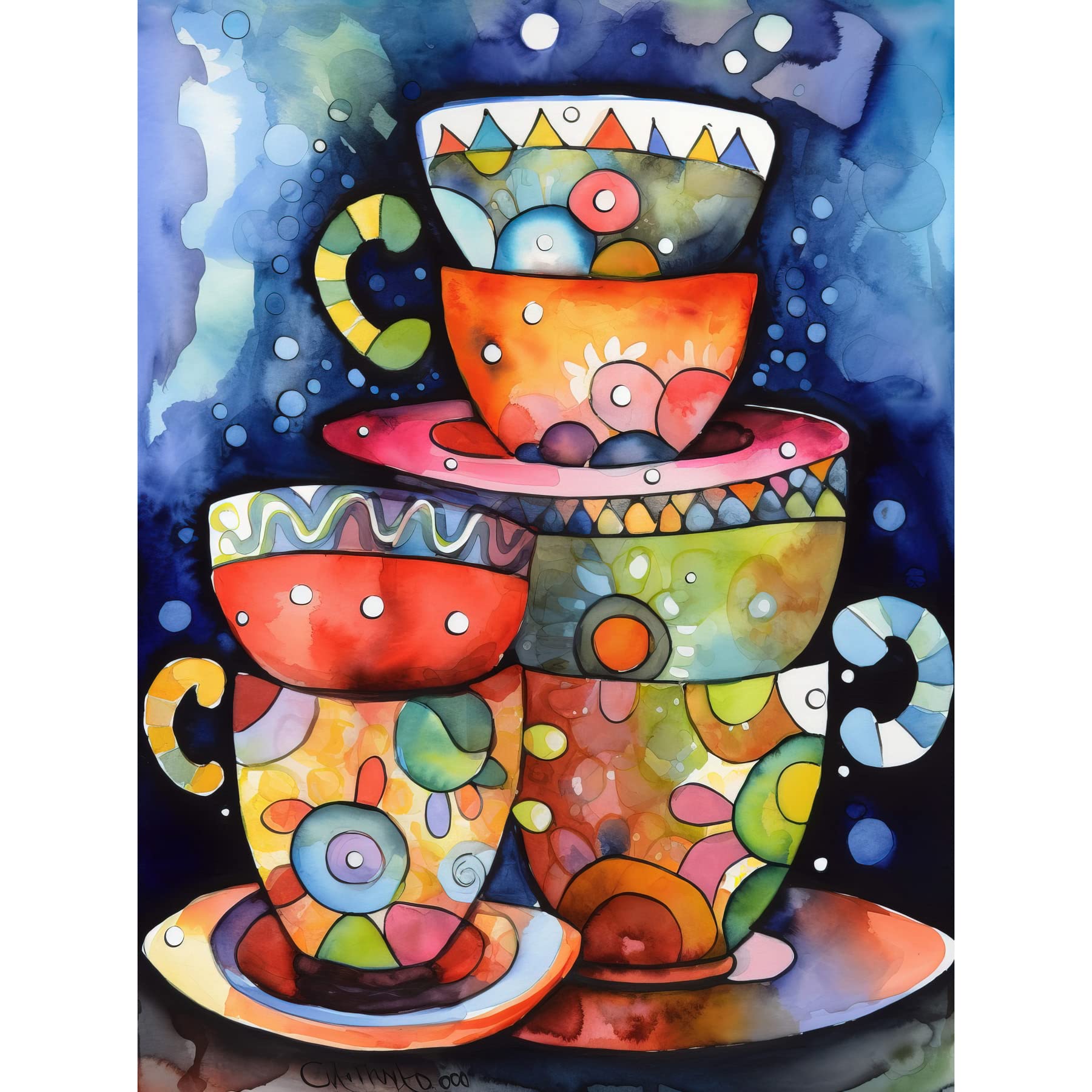 Artery8 Unframed Paper 12X16 Kitchen Folk Art Mugs And Cups Unframed Wall Art Print Poster Home Decor Premium