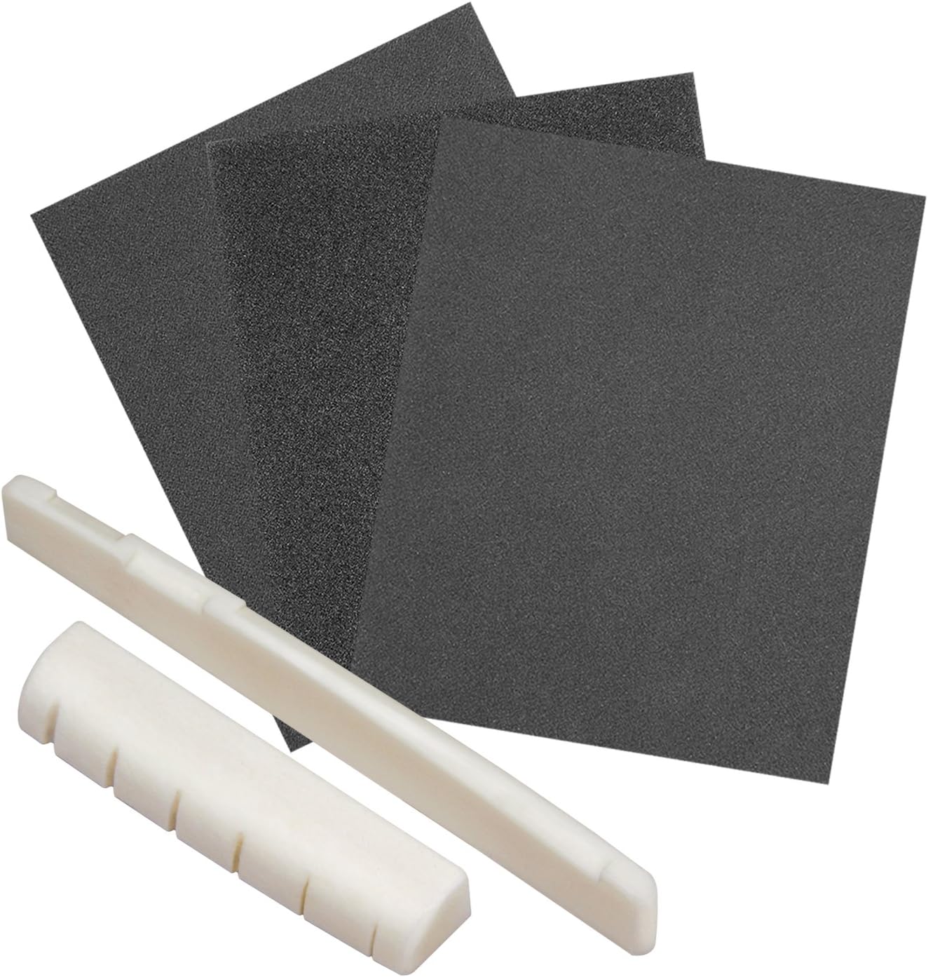 Acoustic Guitar Bone Bridge Saddle and Nut Made of Real