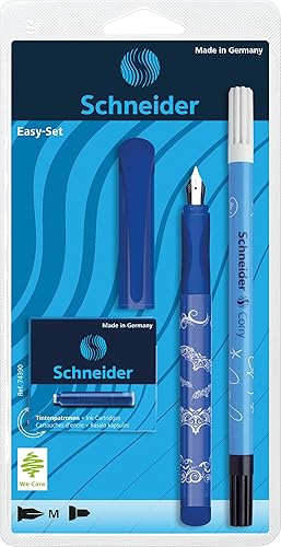 Miniatura 3 de SCHNEIDER Juego de instrumentos de escritura fácil de instalar, 1 x pluma estilográfica fácil, 6 TP azul, 1 x corry, surtido 74390