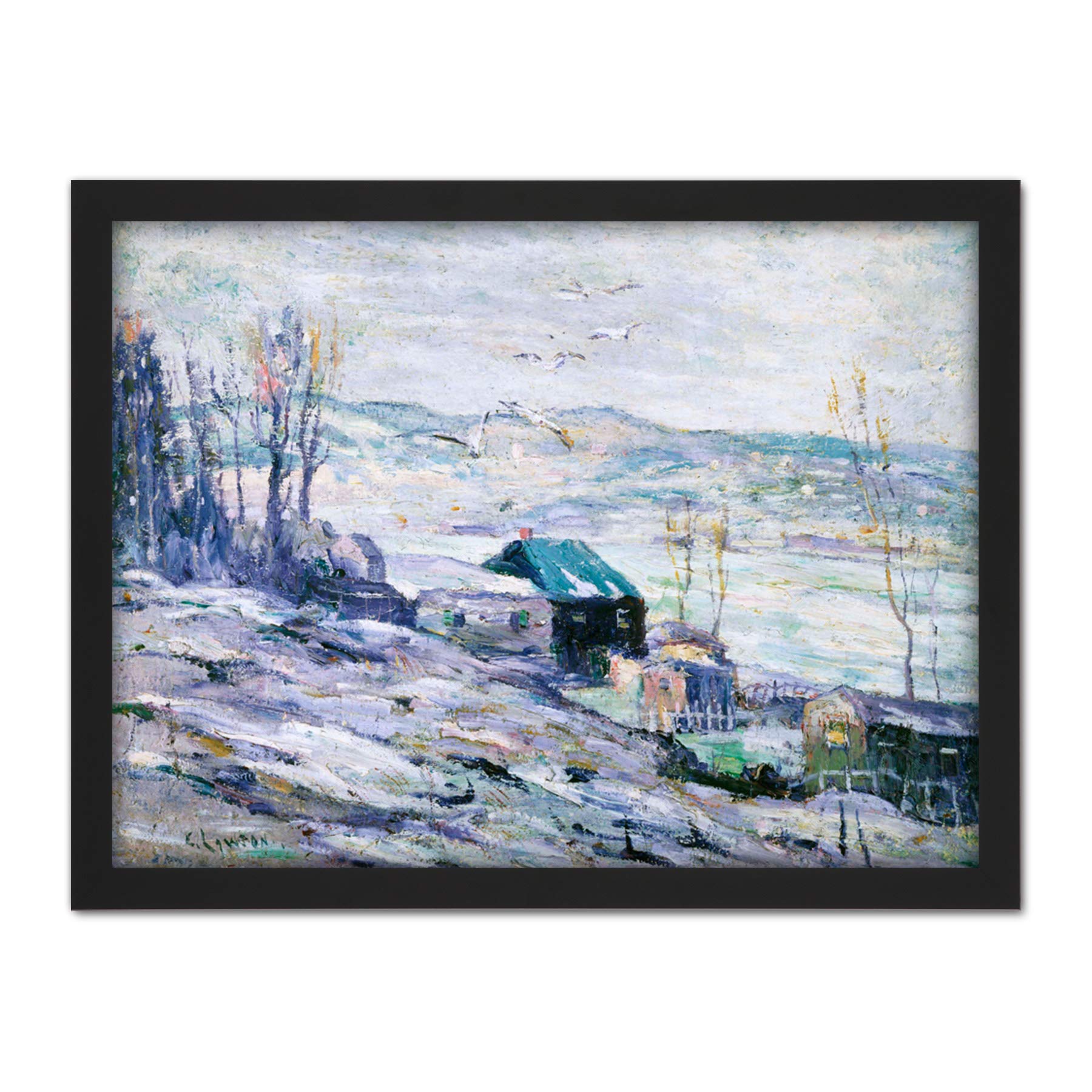 Ernest Lawson Windy Day Bronx River Large Framed Art Print Poster Wall Decor 18x24