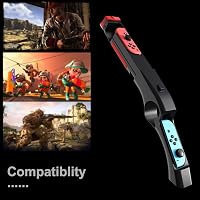 GAMSURFING Játék Fegyver Kontroller Nintendo Switch/OLED Lövöldözős Játékokhoz - Ergonomikus, Csúszásgátló Kialakítás, Fekete 3