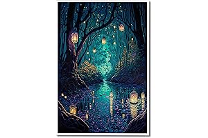 Enigmatic Fantasy Forest Canvas: An Alluring Vision of Magic and Wonder