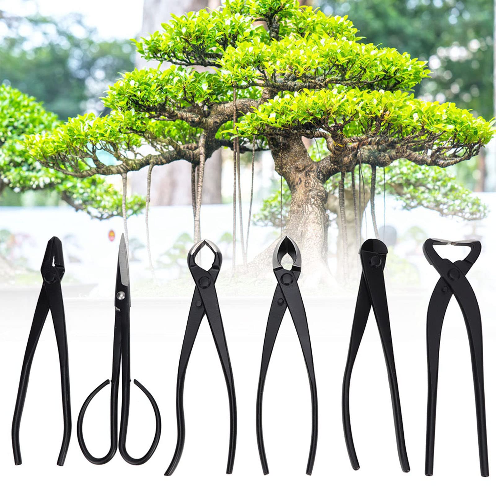 Juego de Herramientas para bonsái, Kit de Recorte de jardín de 6 Piezas de Grado Profesional con Bolsa de Almacenamiento para entusiastas y jardineros del bonsái, aleación de