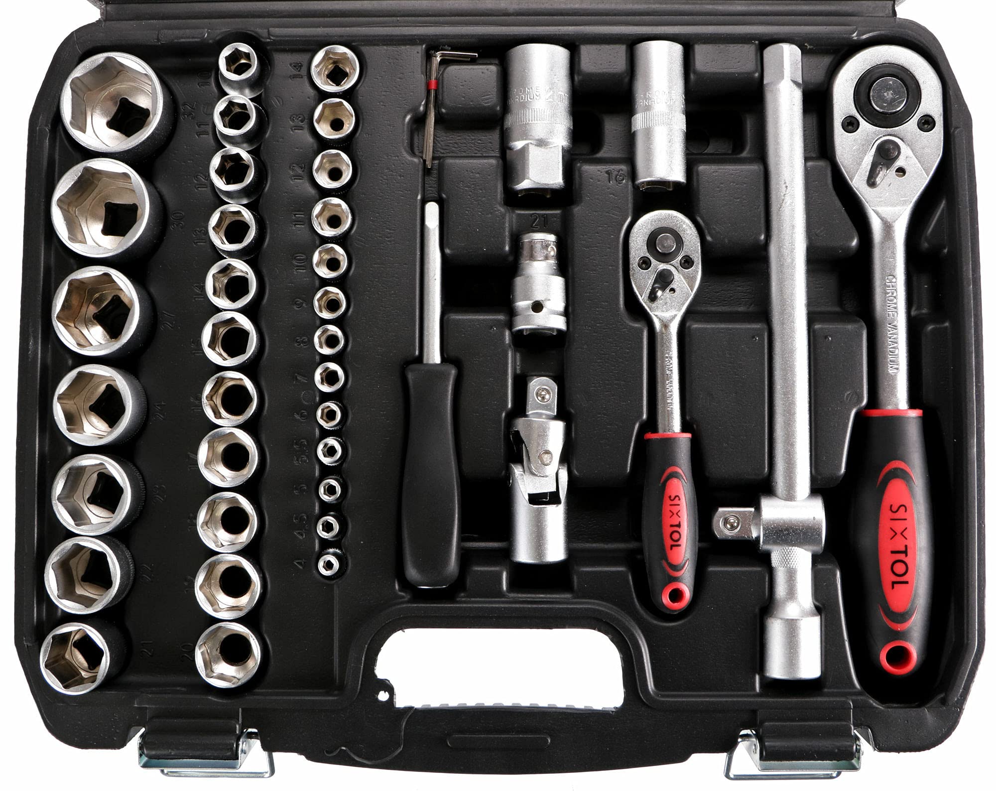 SIXTOL Tool Set 94 Socket Set 94pcs, Black, Variety Pack - Image 2