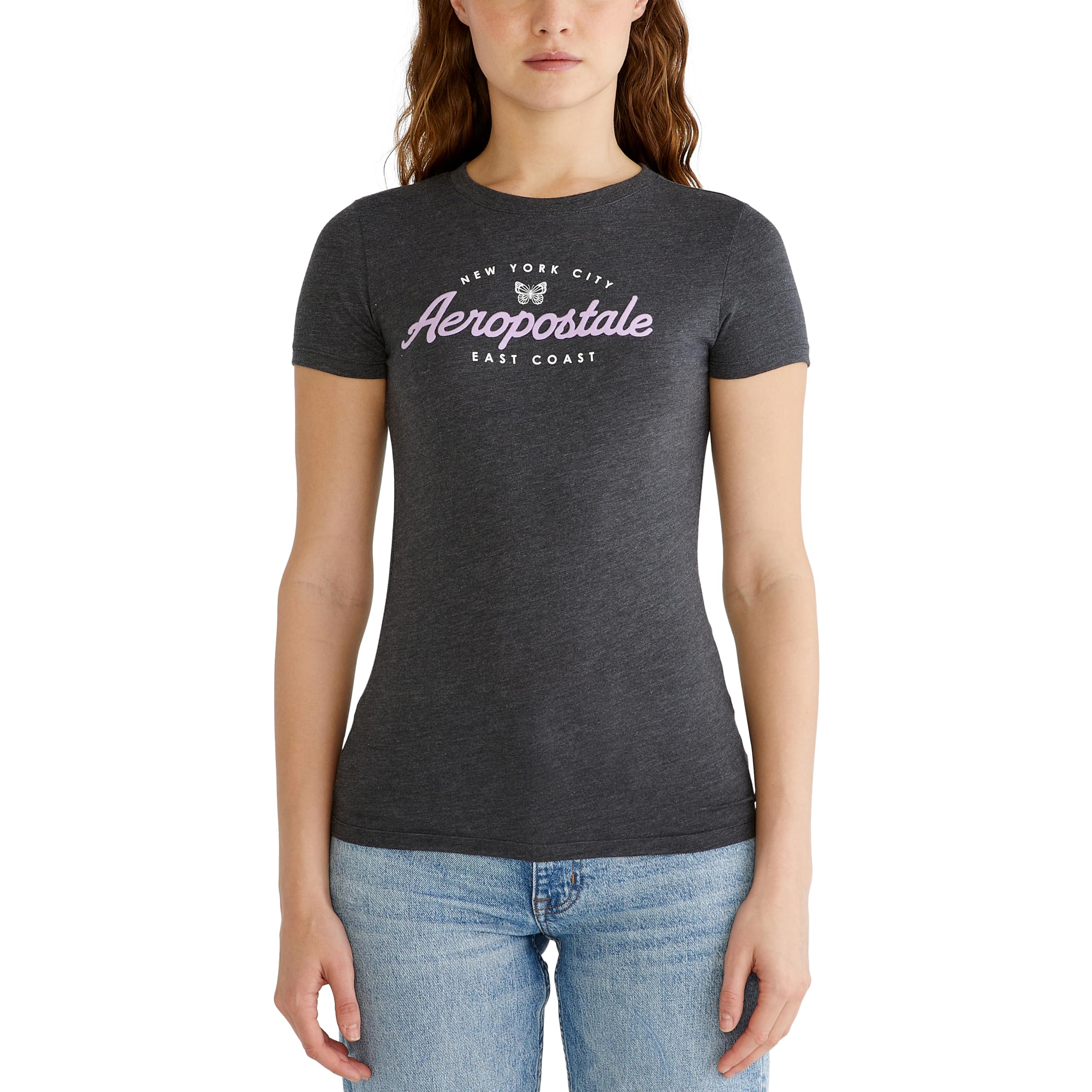 

                                                    Aéropostale Women's Butterflies Short Sleeve Graph