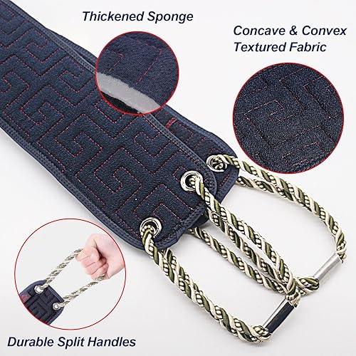 Miniatura 7 de Exfoliante de espalda para ducha, toalla corporal de doble cara con asas reforzadas para uso en la ducha, 38.5 pulgadas serie I negro limpiador de