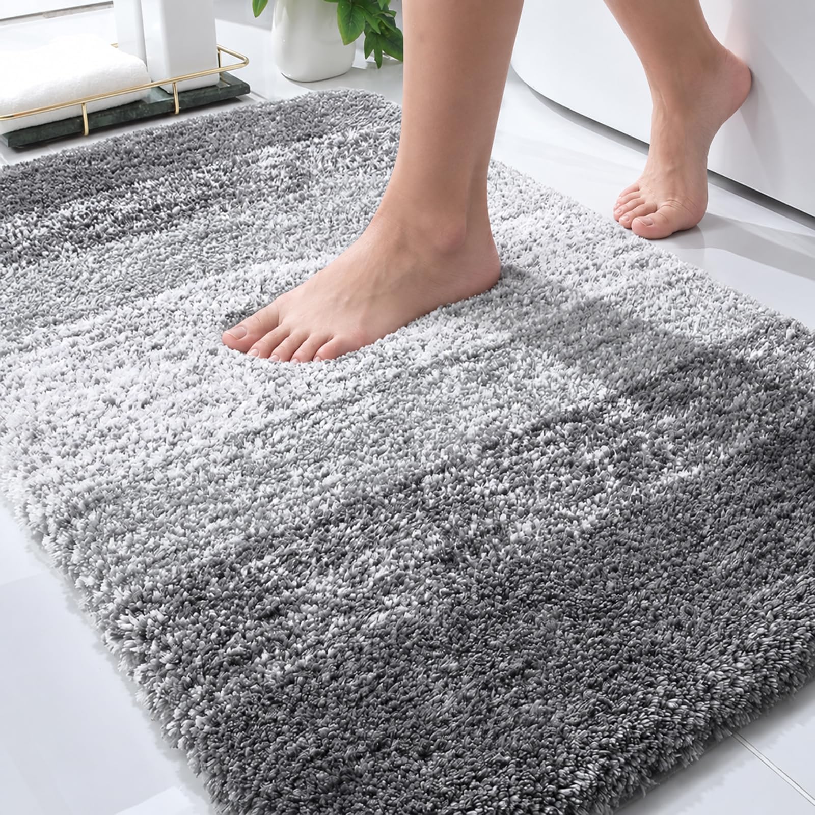 OLANLY Bathroom Rugs Mat 36x24, Extra Soft Absorbent Microfiber Bath Rugs
