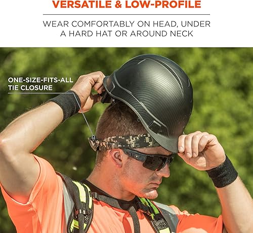 Miniatura 4 de Ergodyne Chill Its 6700 - Bandana de enfriamiento, con cristales de polímero evaporativo para alivio refrescante, con lazo para ajuste regulable, 6