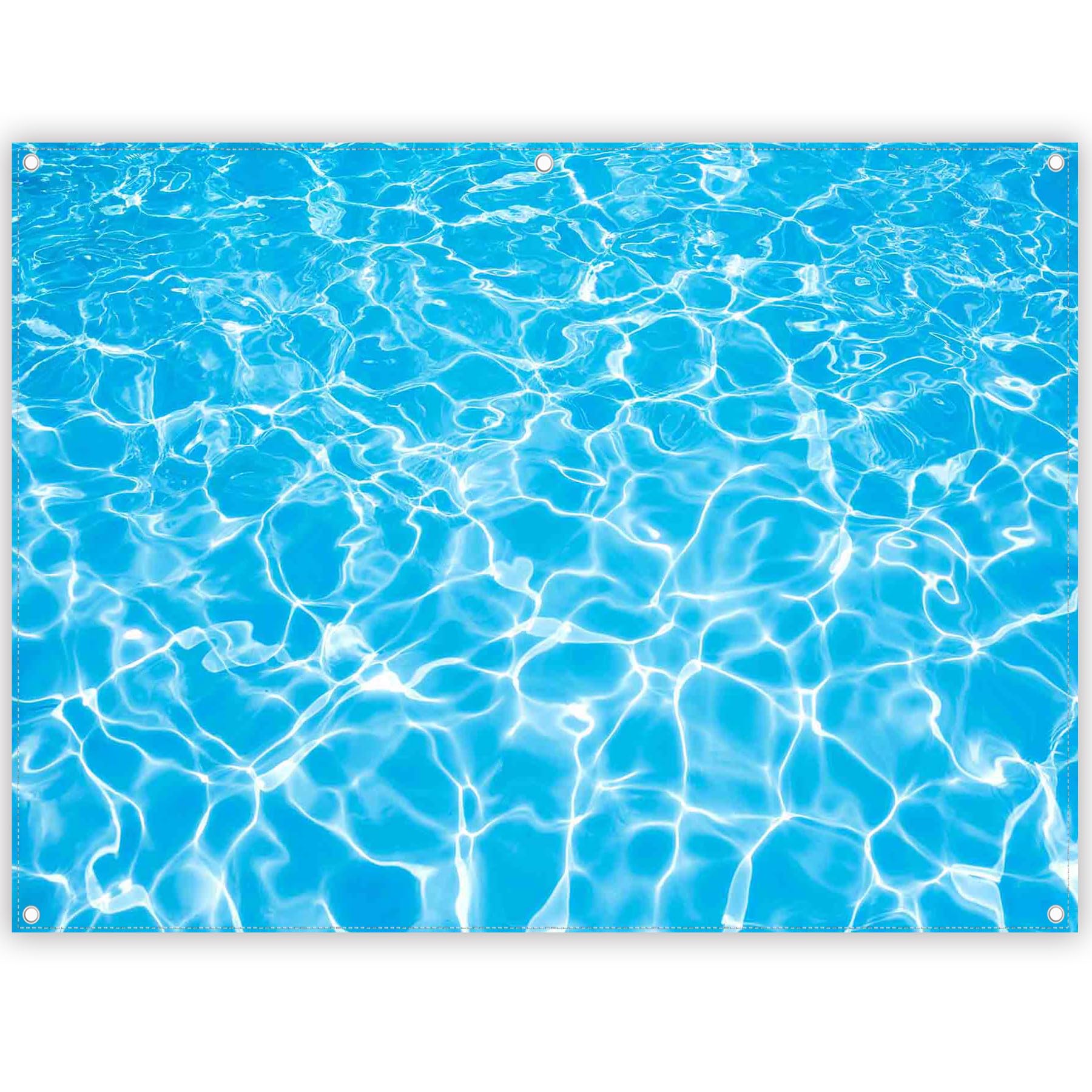 Swepuck 8x6ft Summer Swimming Pool Photography Backdrop Blue Splash Water Ripple Background Ocean Party Decorations Baby Shower Photo Booth Banner